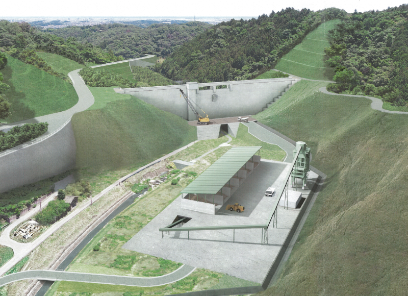 川内沢ダム本体工事 工事イメージ